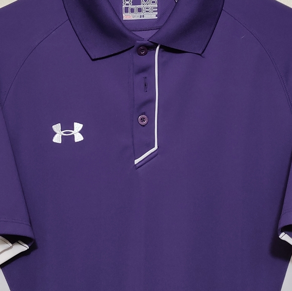 Under Armour Men's Loose Fit, HeatGear Polo Shirt - Picture 2 of 7